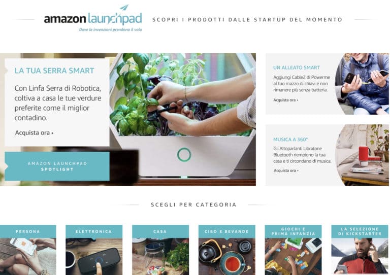 Amazon vara Launchpad, una vetrina del Made in Italy per le startup innovative