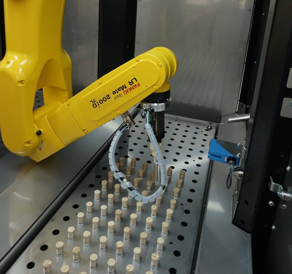 robot collects test kit-