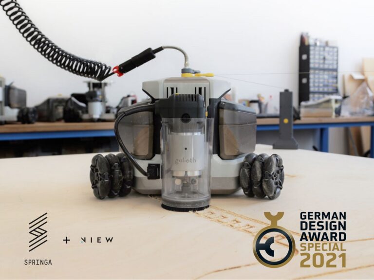 Il progetto Goliath CNC riceve il premio internazionale Special Mention 2021 del German Design Award