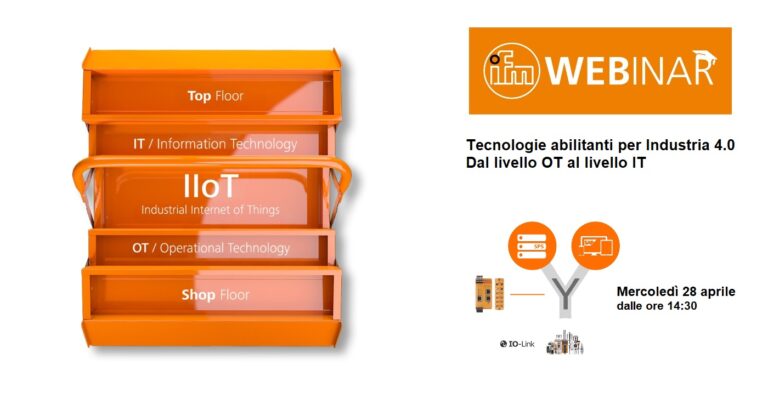 Leggi l'articolo Tecnologie abilitanti per Industria 4.0, un nuovo webinar da ifm