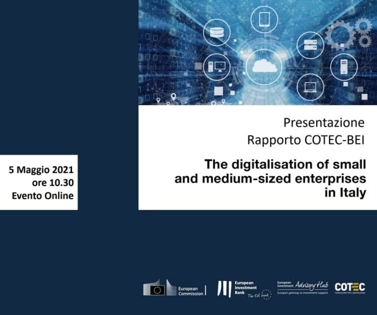 Digitalizzazione delle PMI italiane, il 5 maggio la presentazione del rapporto Cotec-Bei