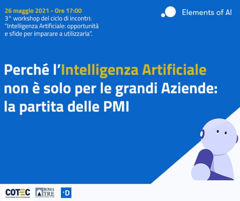 L'Intelligenza Artificiale a portata di PMI, se ne parla in un webinar il prossimo 26 maggio