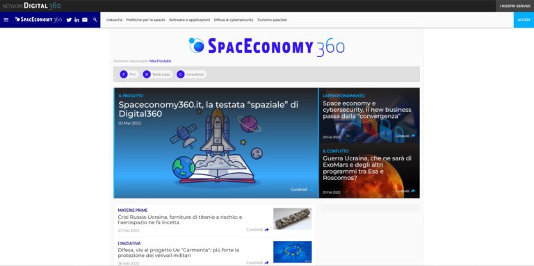 Digital360 lancia SpacEconomy360, il nuovo portale online dedicato alla space economy